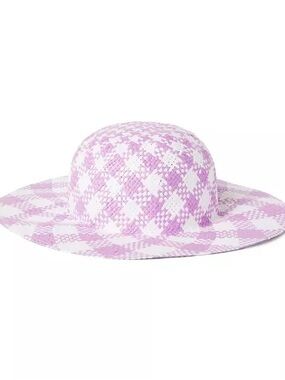 Janie and Jack Lavender Gingham Straw Hat